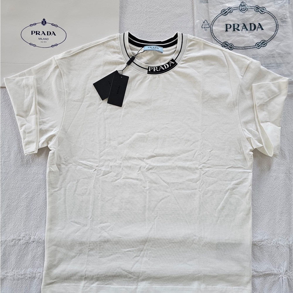 Prada White Short Sleeve Tee